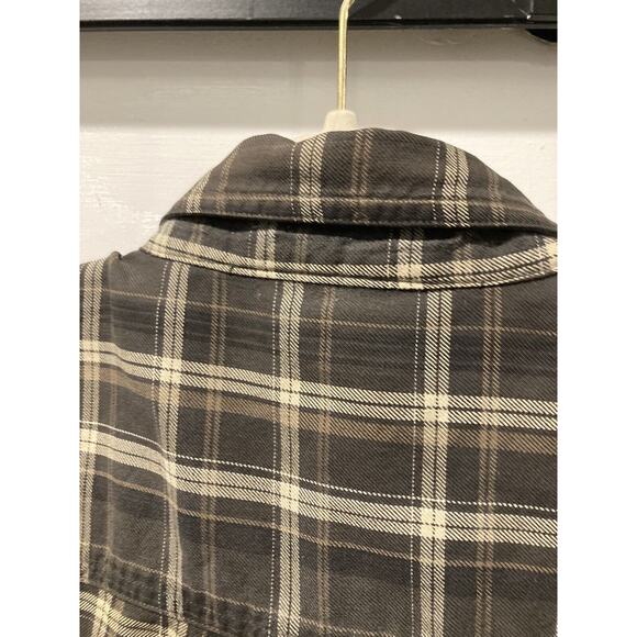 Vintage Y2K REI Shirt Men's Medium Gray Plaid Check Work Shirt - Picture 10 of 12